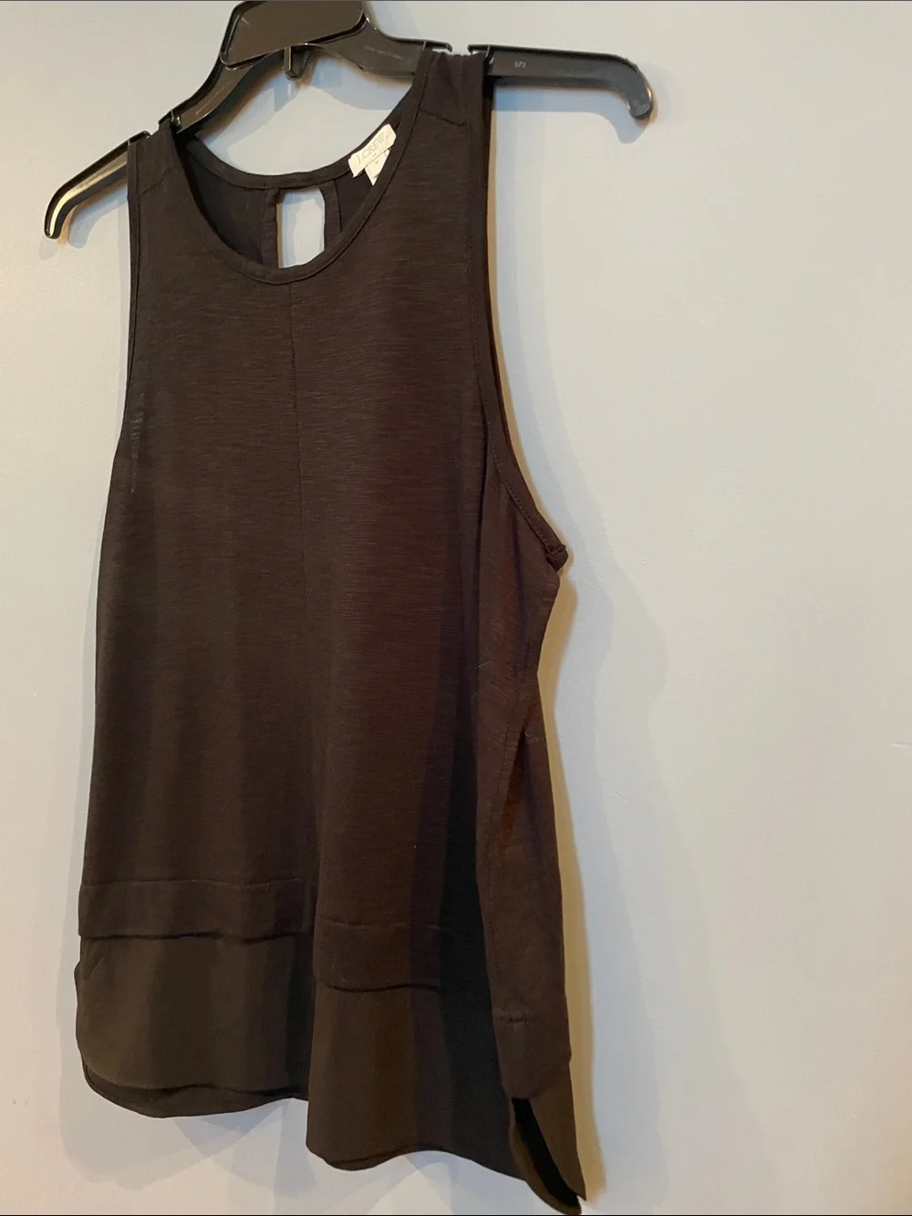 J. Crew Black Layered-Hem Sleeveless Tank medium M